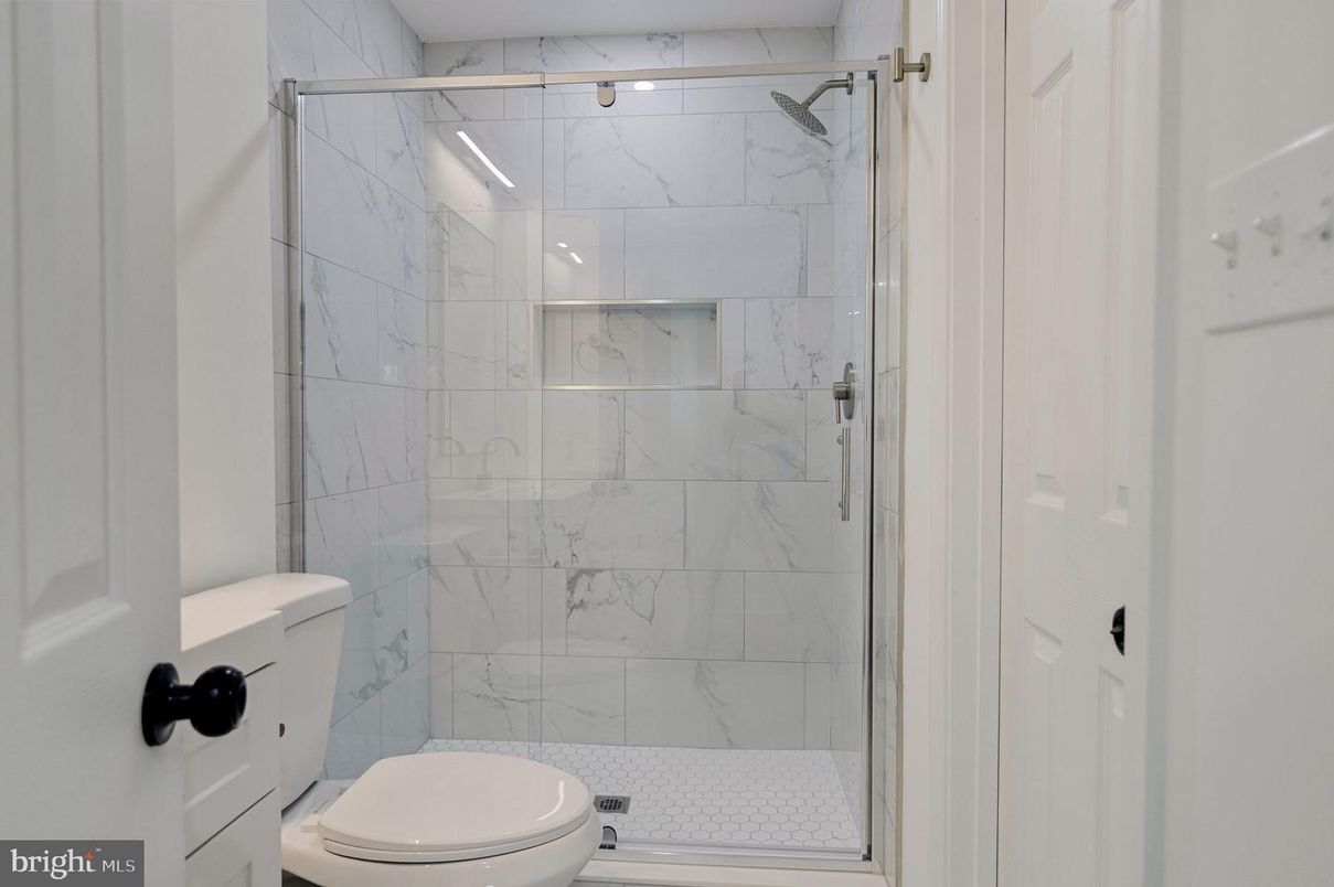 Bathroom, Glass Shower, Interior, Marble Walls