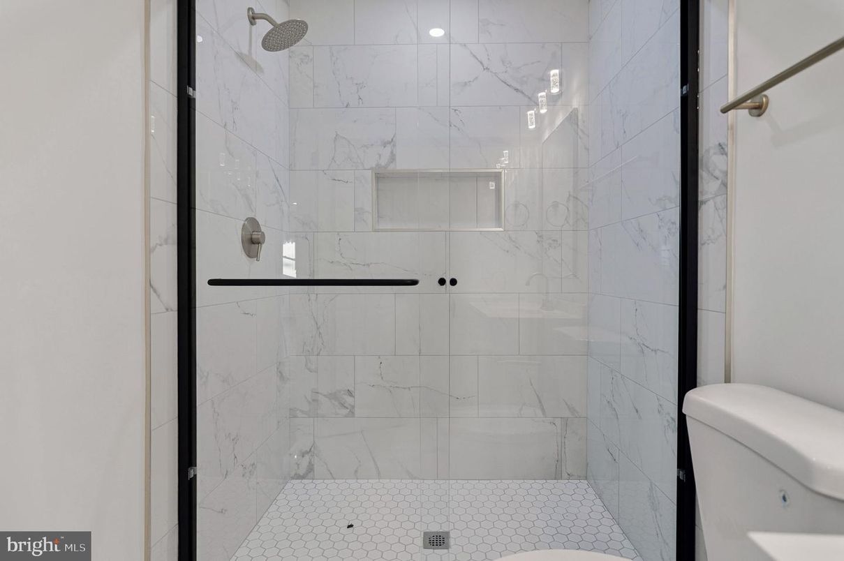 Bathroom, Glass Shower, Interior, Marble Walls