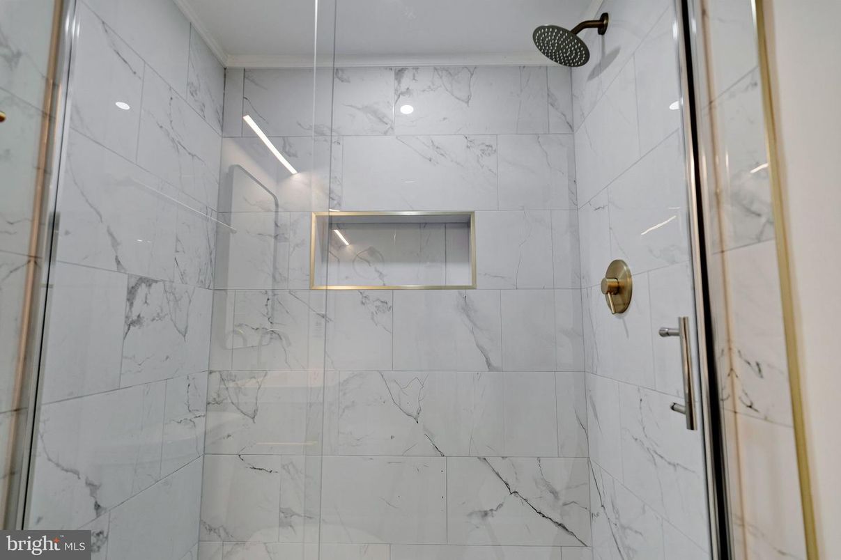 Bathroom, Glass Shower, Interior, Marble Walls
