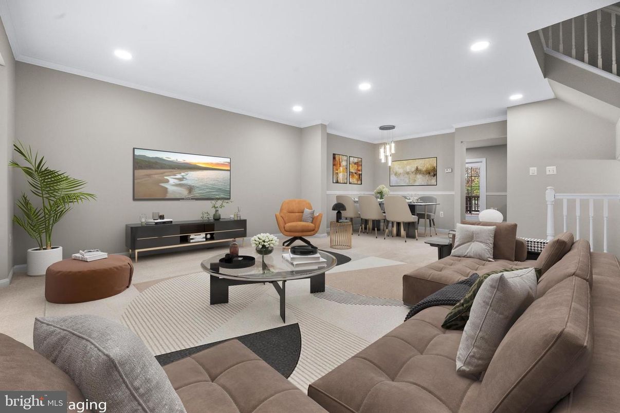 Dining room, Interior, Living room, Pendant Lights, Recessed Lighting