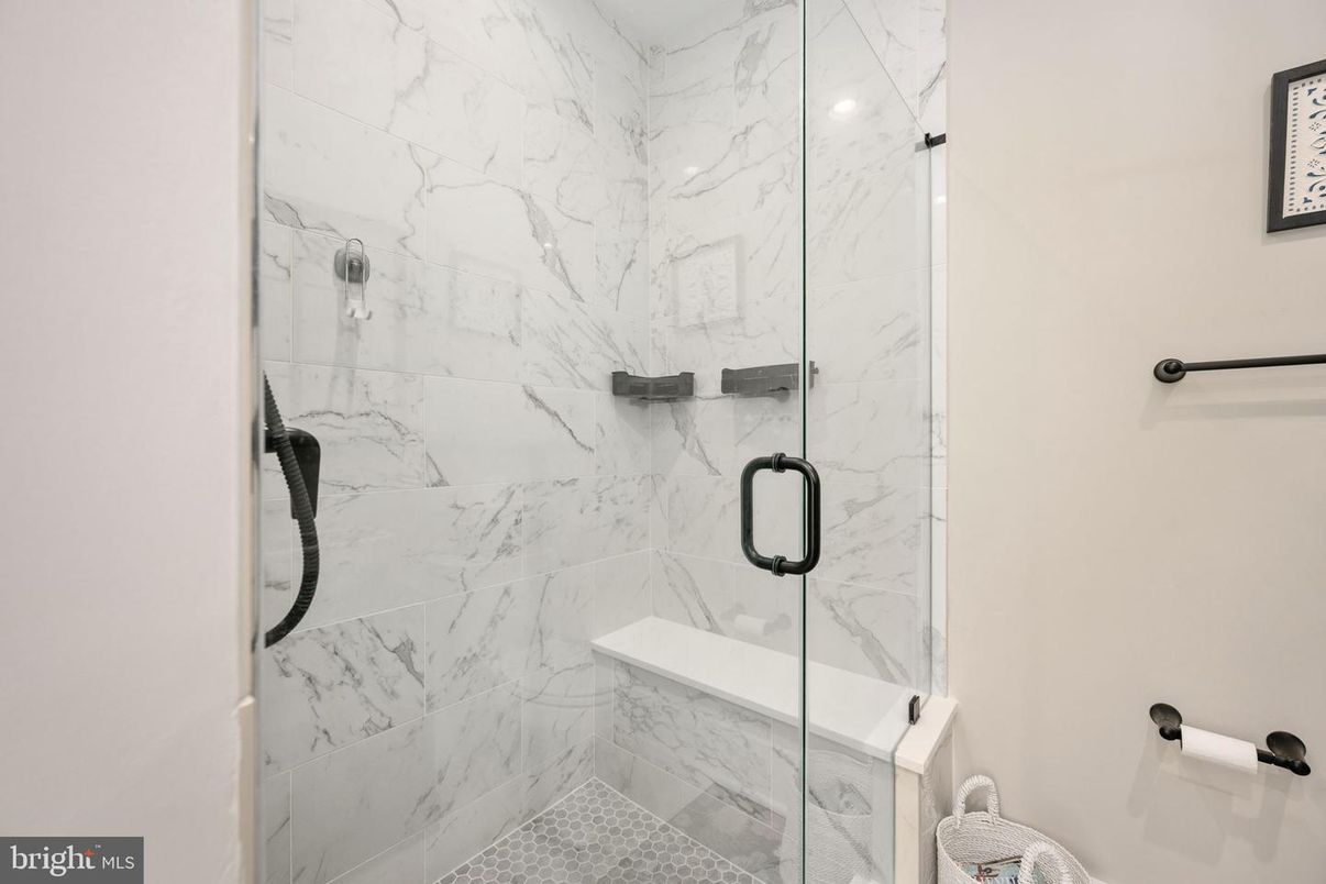 Bathroom, Glass Shower, Interior, Marble Walls
