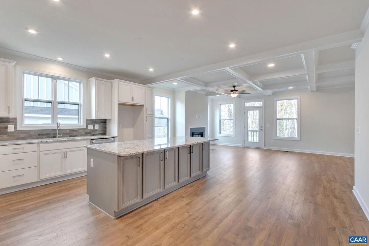 Interior, Kitchen, Recessed Lighting, Wood Texture Flooring