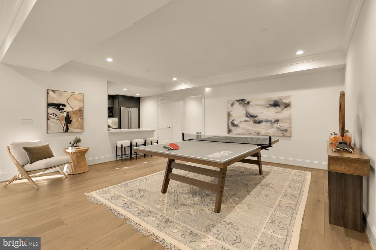 Game Room, Interior, Recessed Lighting, Wood Texture Flooring