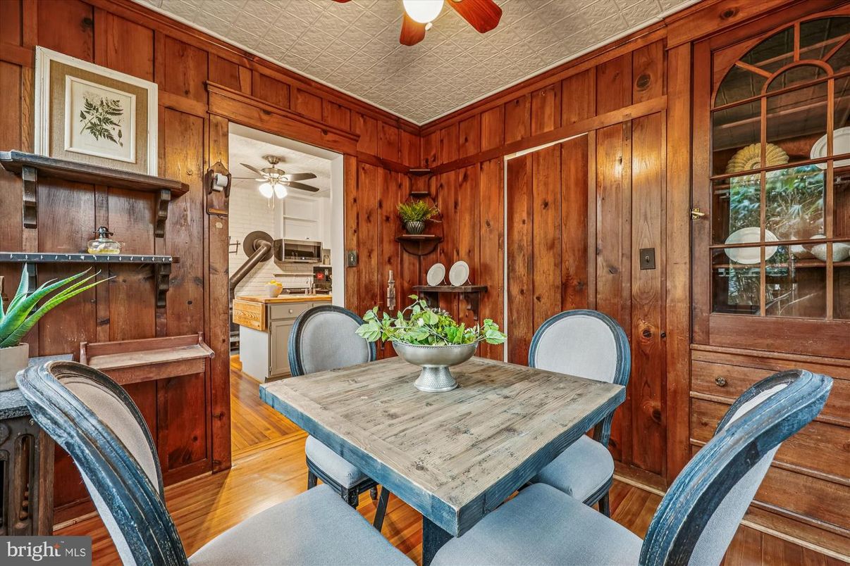 Dining room, Interior, Wood Texture Flooring, Wooden Walls