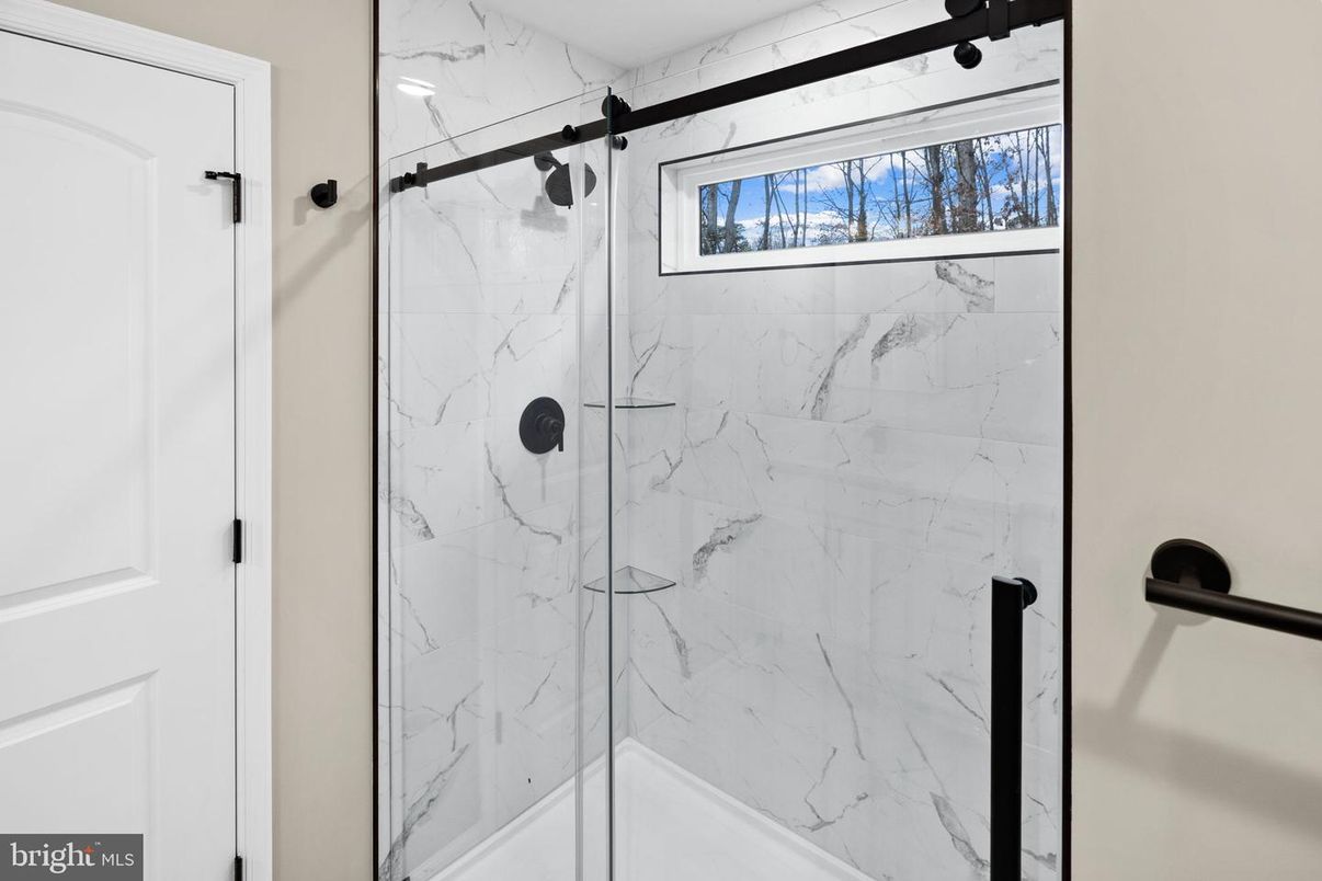 Bathroom, Glass Shower, Interior, Marble Walls