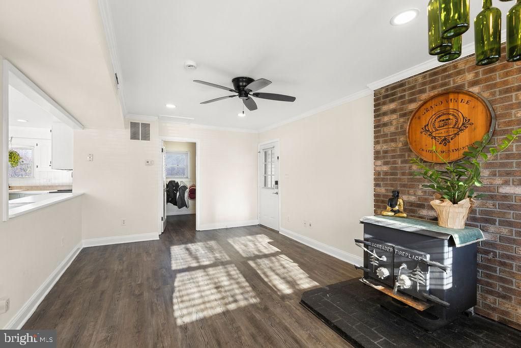 Interior, Recessed Lighting, Stone Walls, Wood Texture Flooring