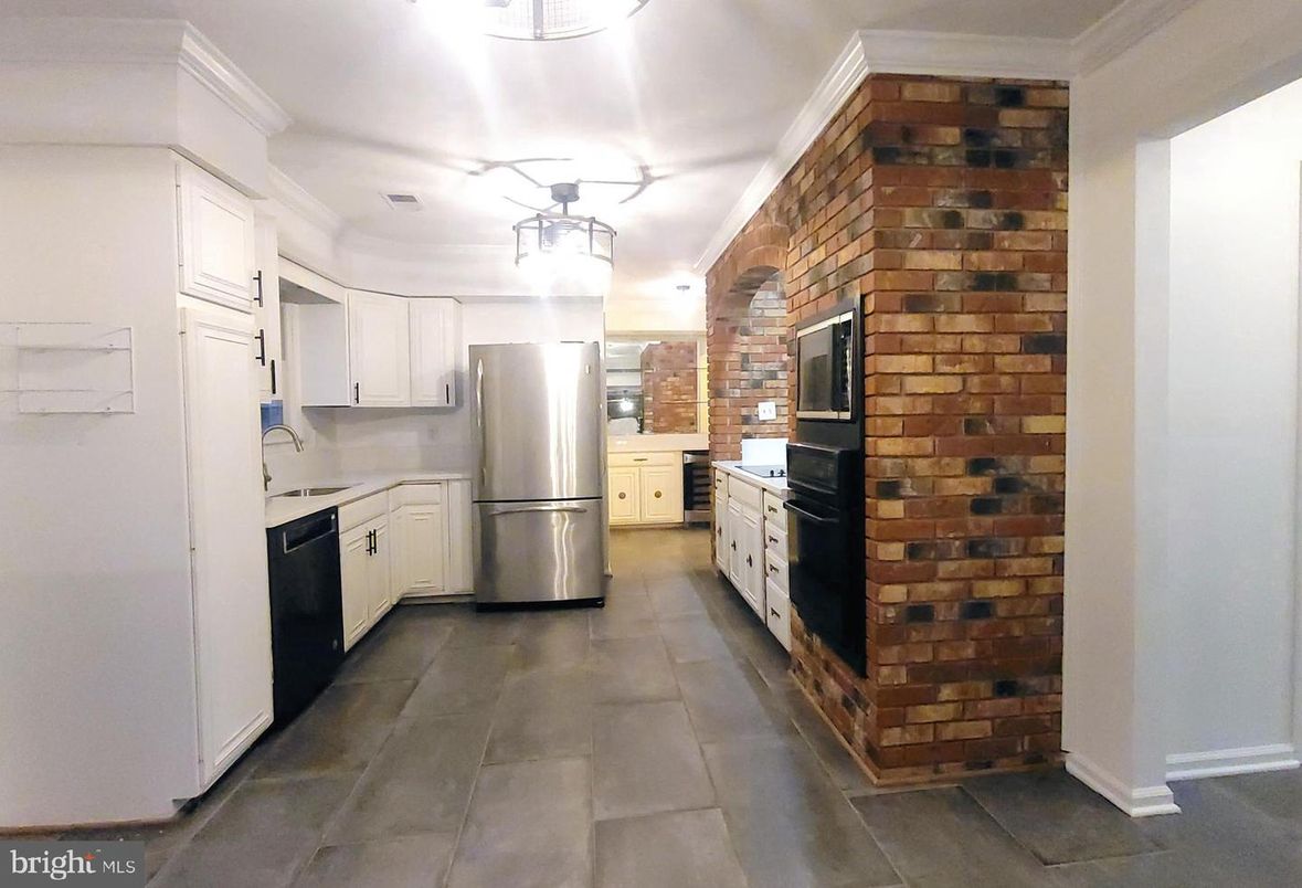 Interior, Kitchen, Stainless Steel Appliances, Stone Walls