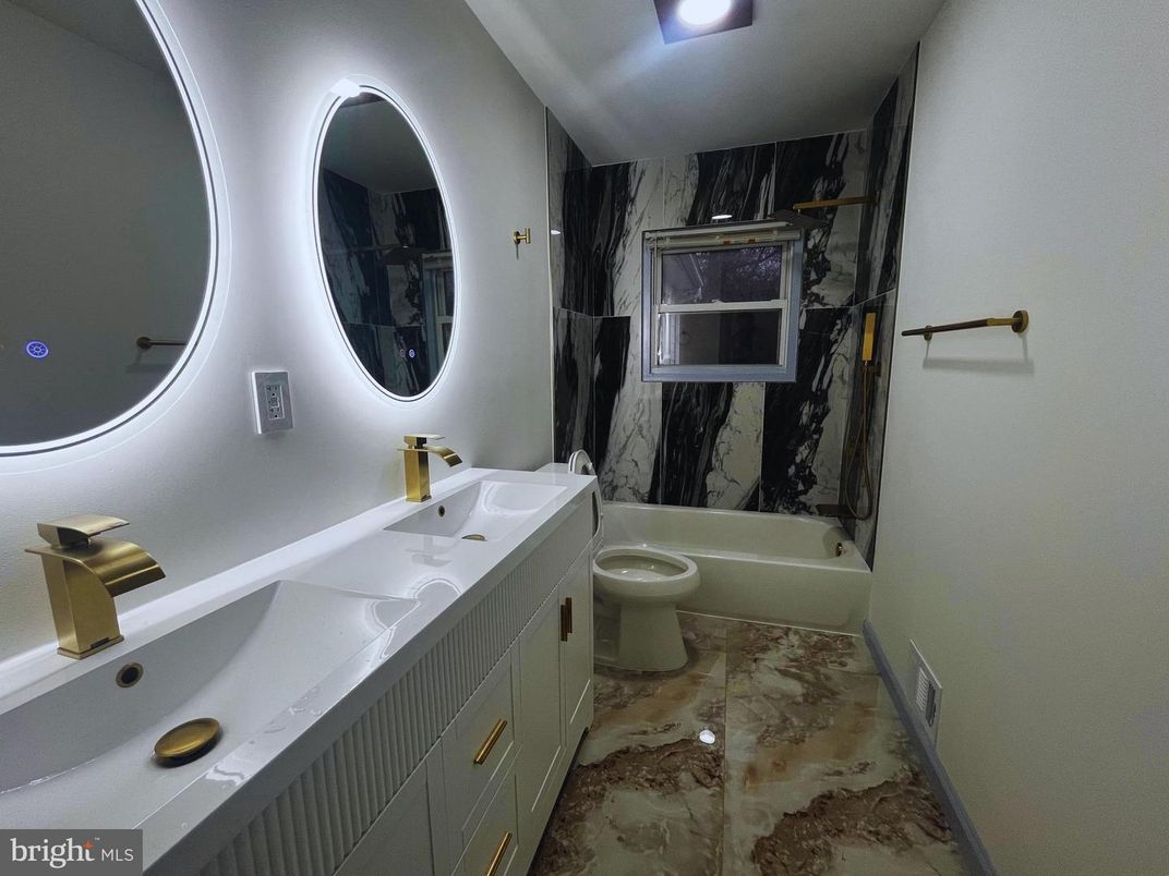 Bathroom, Dual Sink Vanities, Interior, Marble, Marble Walls
