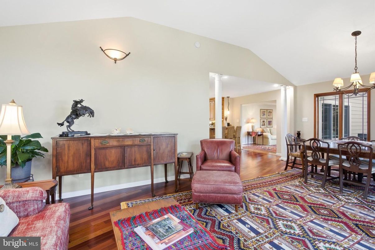 Chandelier, Dining room, Interior, Wood Texture Flooring