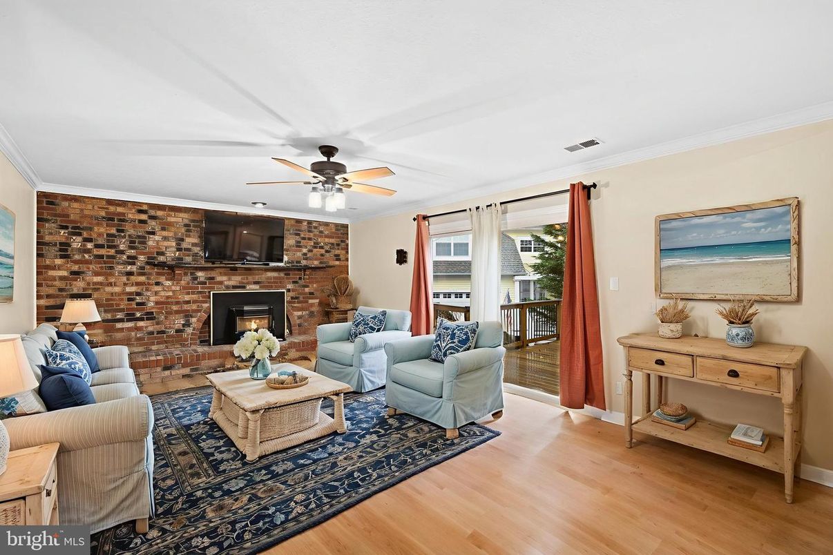 Fireplace, Interior, Living room, Stone Walls, Wood Texture Flooring