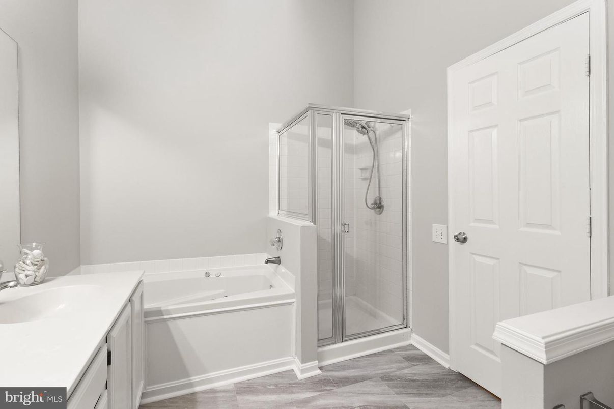 Bathroom, Glass Shower, Interior, Wood Texture Flooring