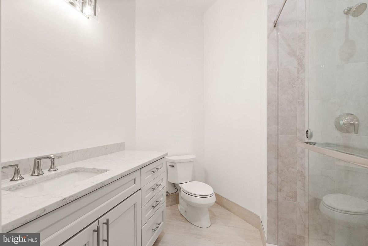 Bathroom, Glass Shower, Interior, Wood Texture Flooring