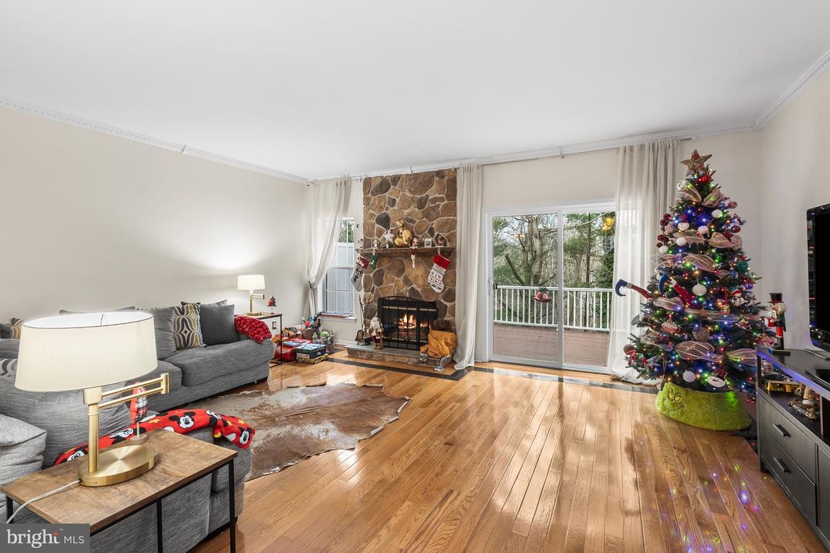 Fireplace, Interior, Living room, Stone Walls, Wood Texture Flooring