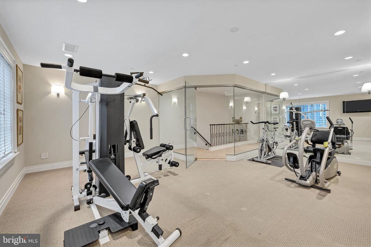 Fitness Equipment, Gym, Interior, Recessed Lighting
