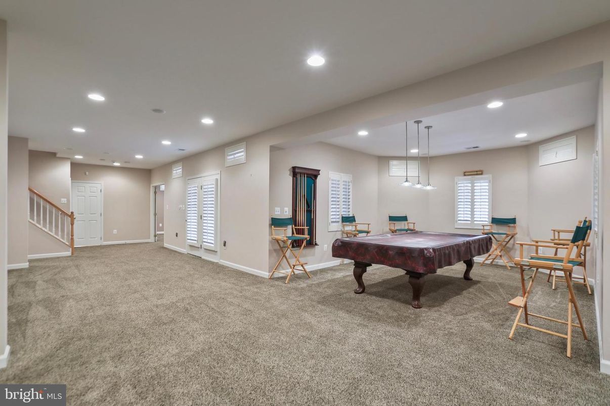 Billiard Table, Game Room, Interior, Pendant Lights, Recessed Lighting