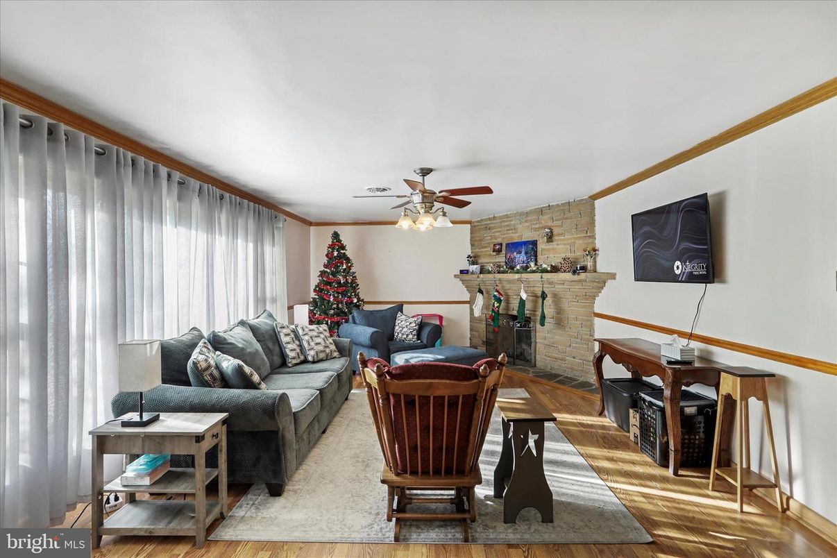 Fireplace, Interior, Living room, Stone Walls, Wood Texture Flooring