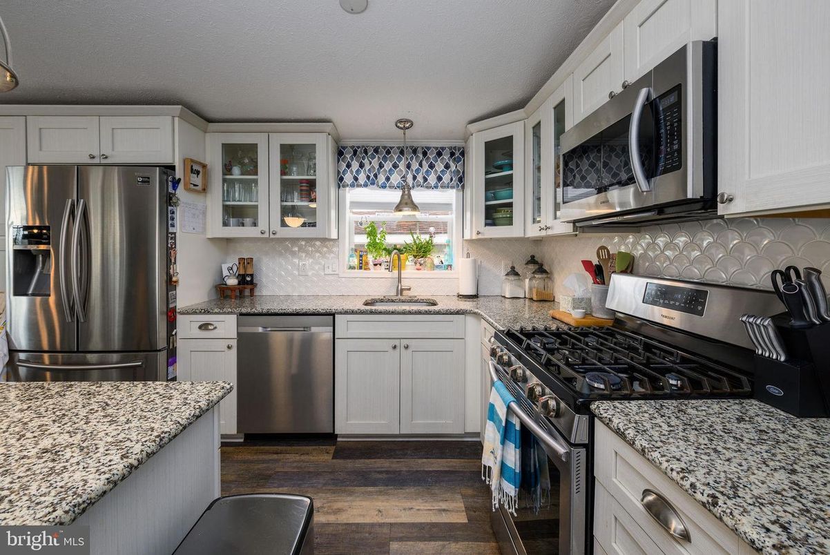 Interior, Kitchen, Pendant Lights, Stainless Steel Appliances, Wood Texture Flooring