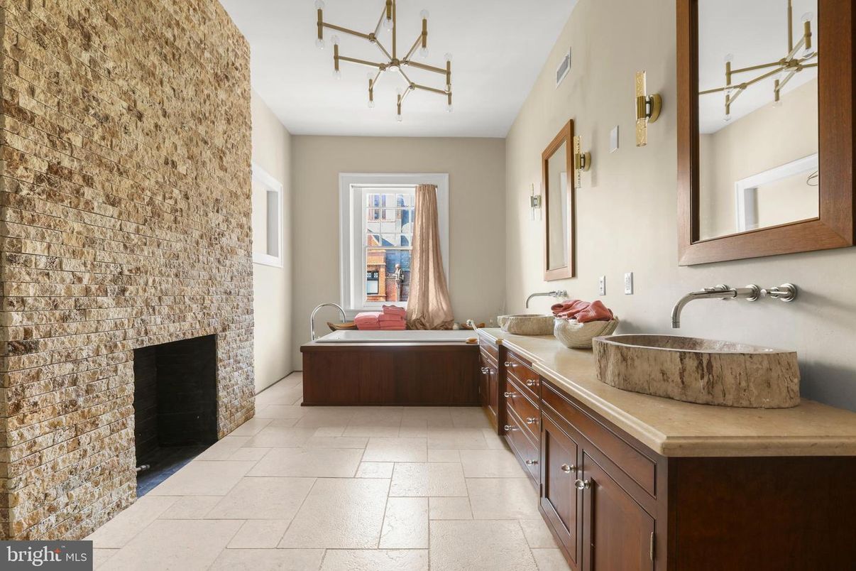 Bathroom, Fireplace, Interior