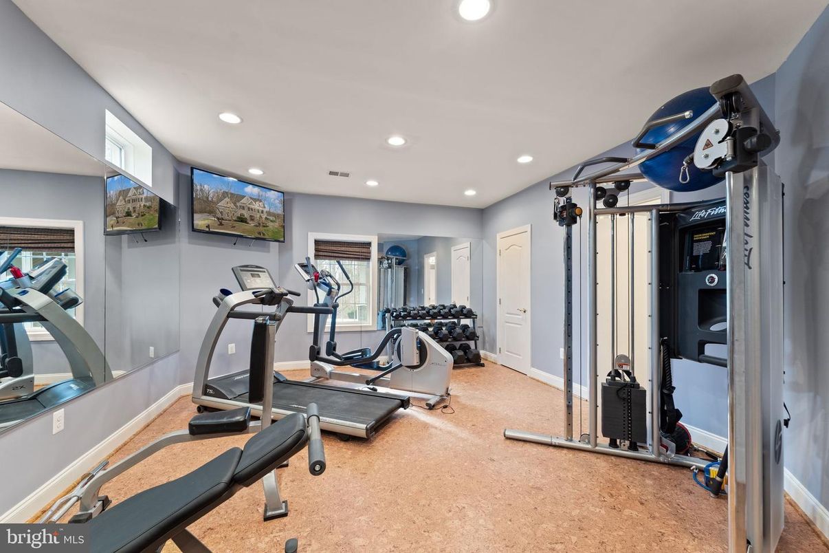 Fitness Equipment, Gym, Interior, Recessed Lighting