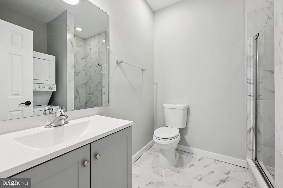 Bathroom, Glass Shower, Interior, Marble, Marble Walls, Recessed Lighting