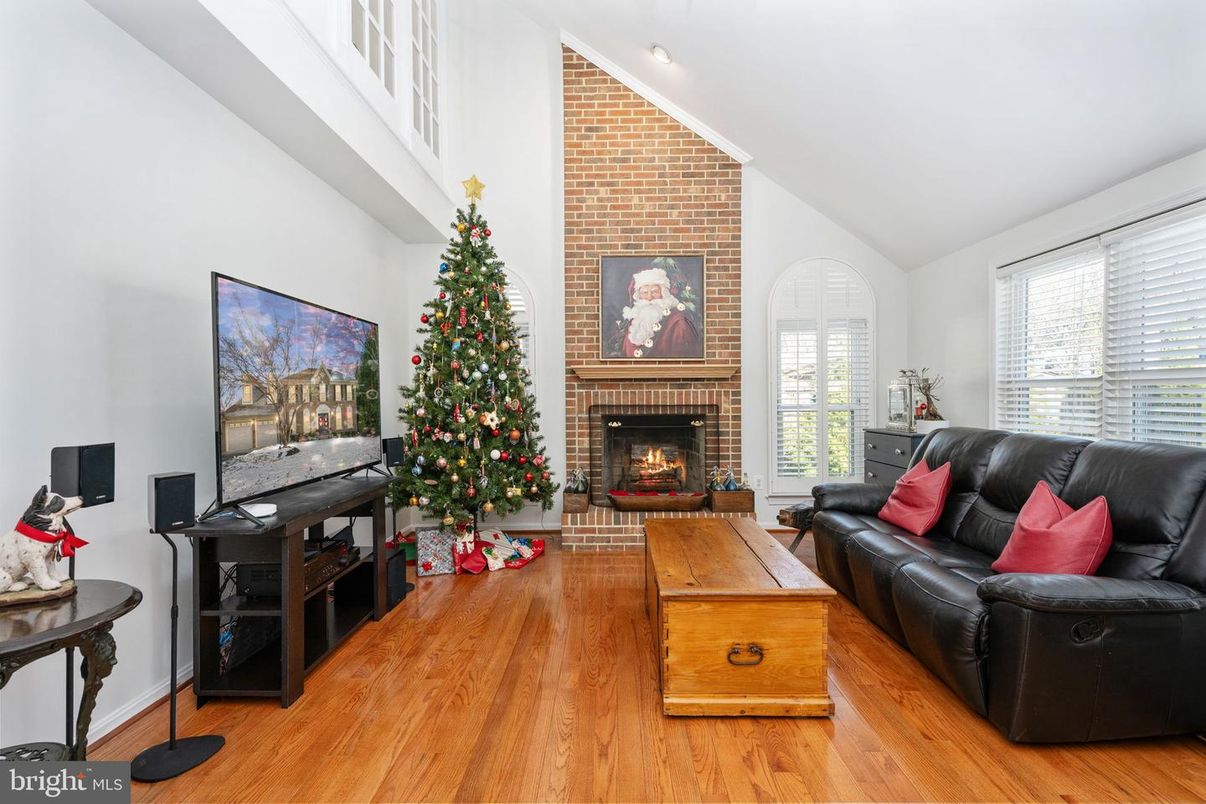 Fireplace, Interior, Living room, Stone Walls, Wood Texture Flooring