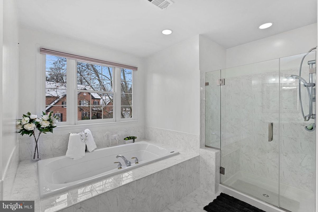 Bathroom, Glass Shower, Interior, Marble Walls, Recessed Lighting