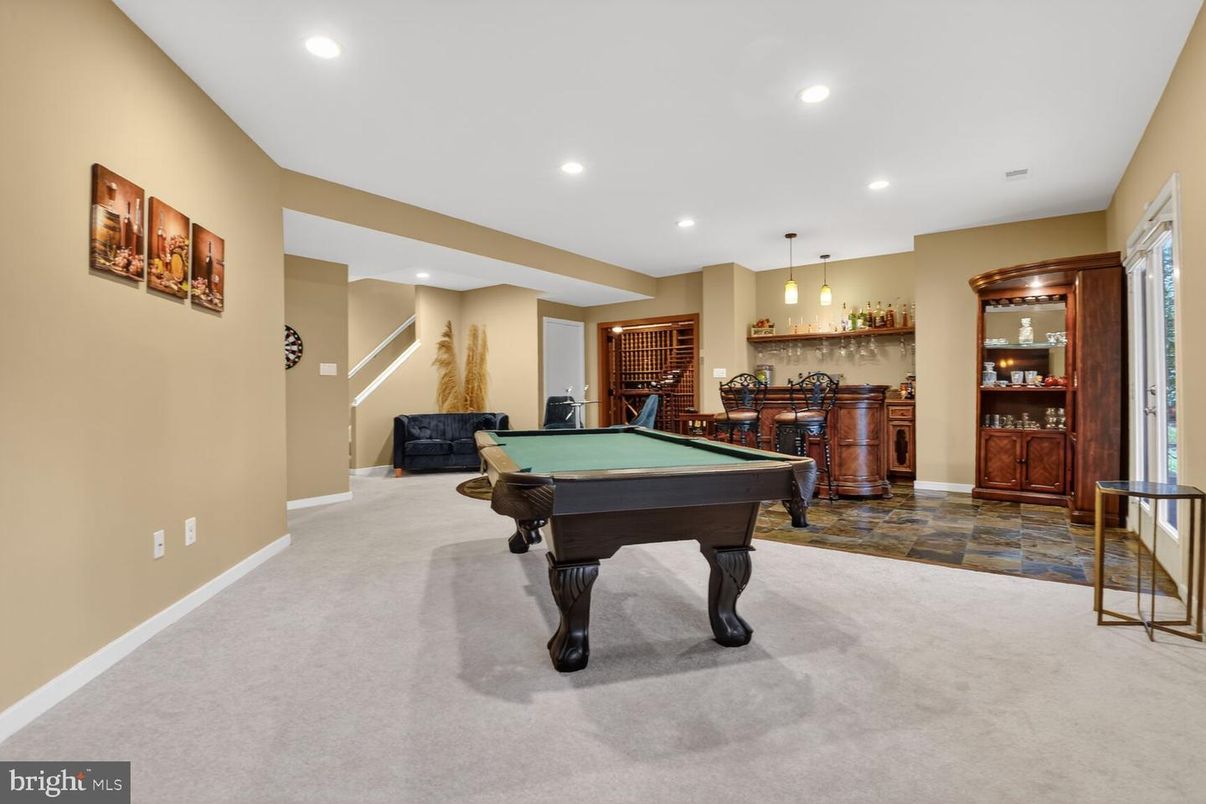 Billiard Table, Game Room, Interior, Pendant Lights, Recessed Lighting