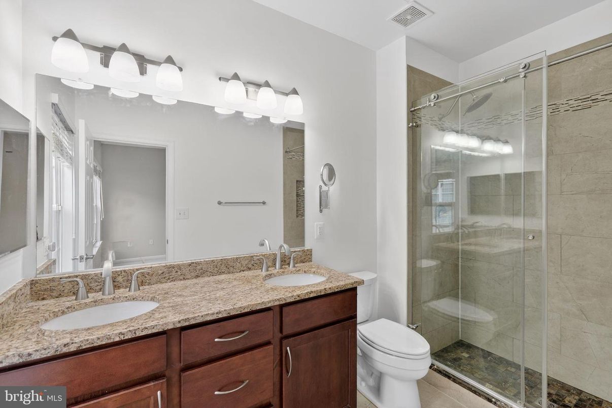 Bathroom, Dual Sink Vanities, Glass Shower, Interior