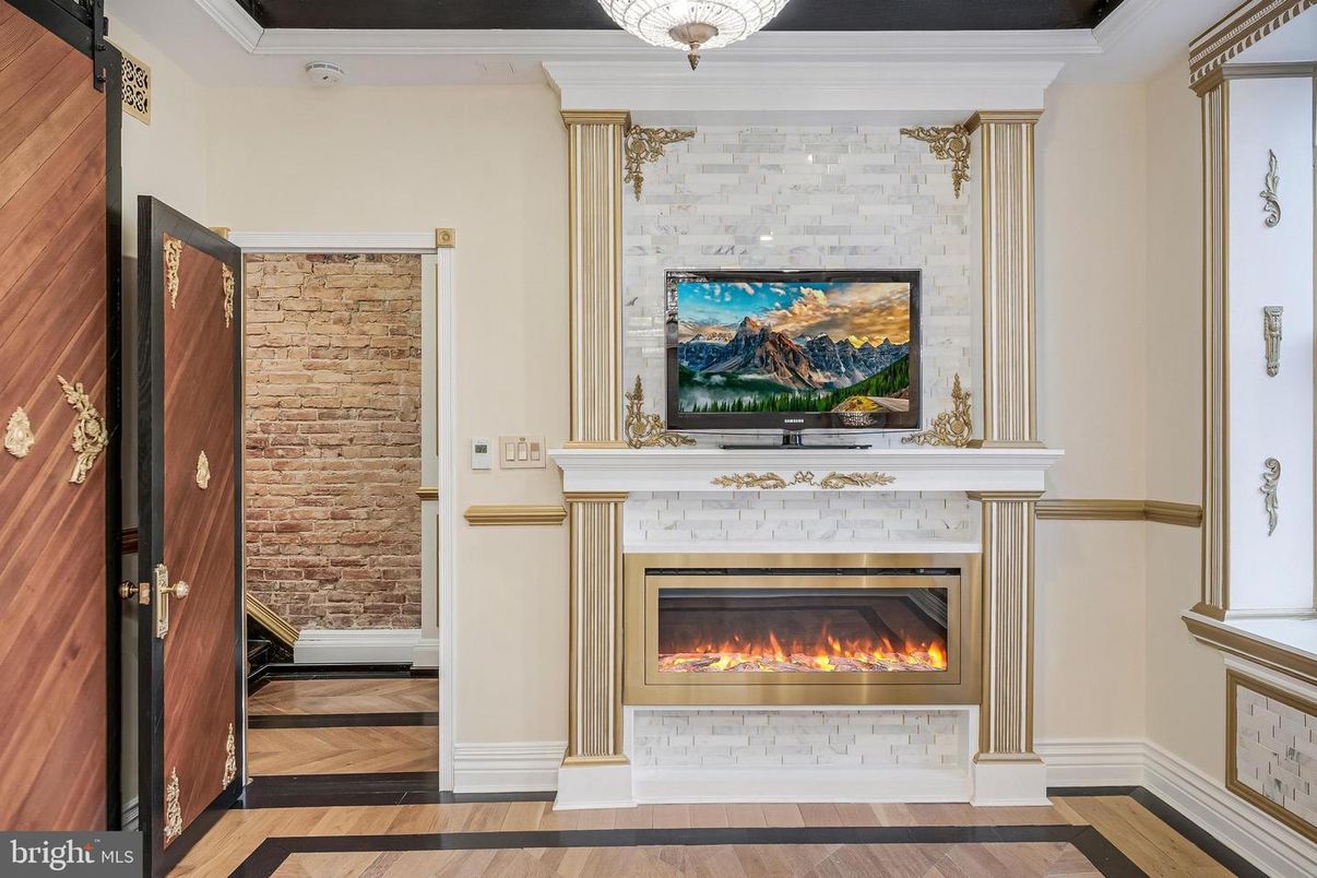 Fireplace, Interior, Stone Walls, Wood Texture Flooring