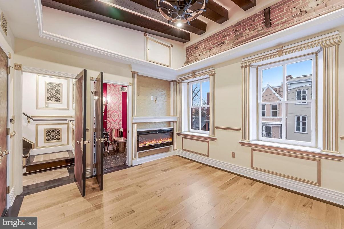 Fireplace, Interior, Wooden Beams, Wood Texture Flooring
