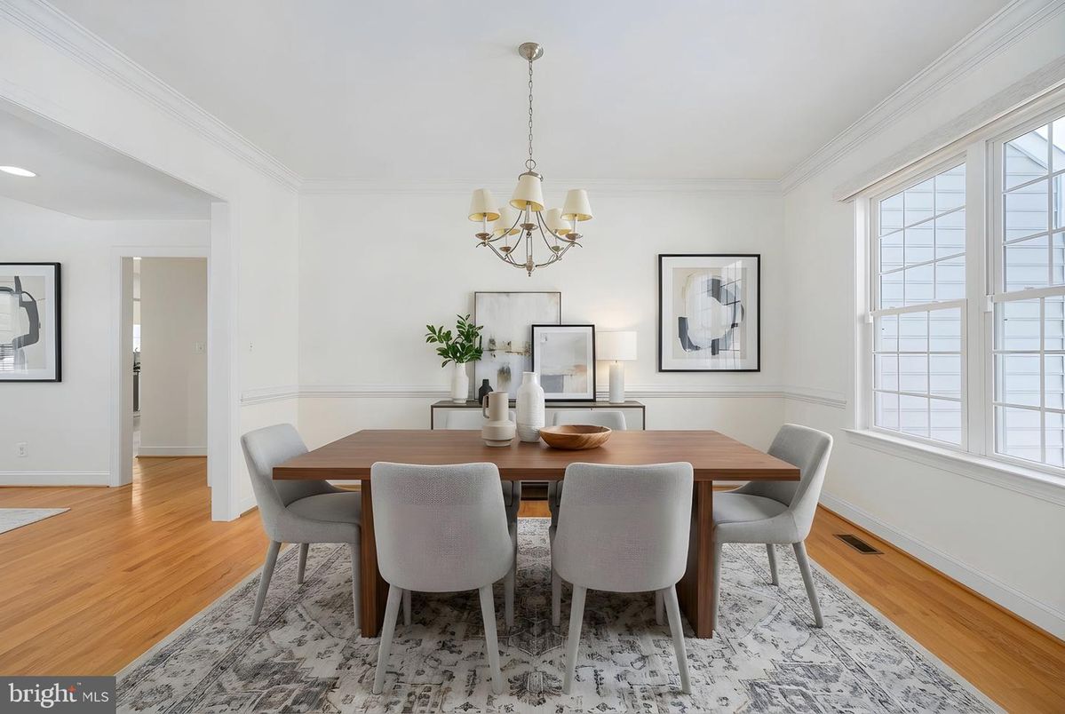 Chandelier, Dining room, Interior, Wood Texture Flooring