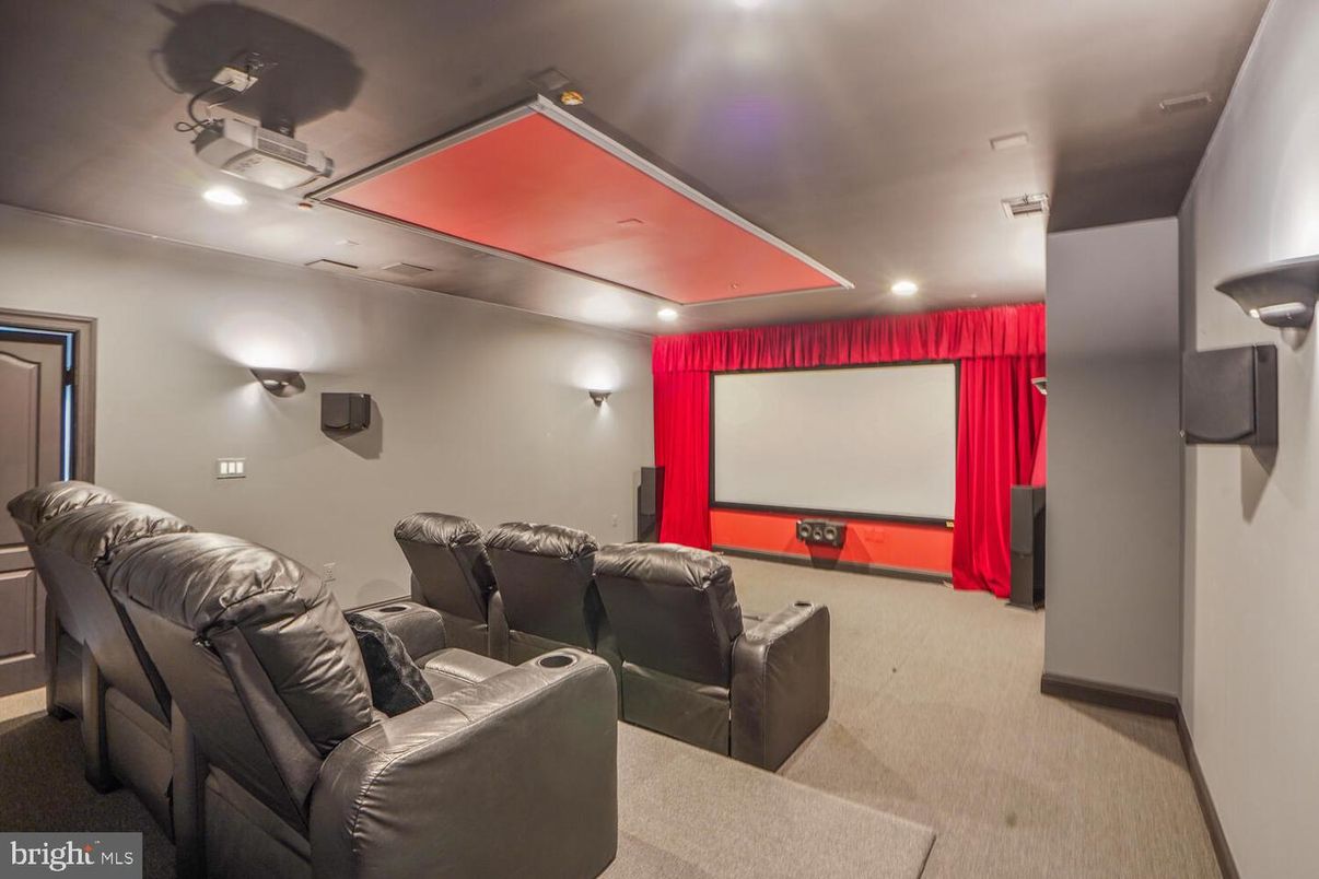 Home Theatre Room, Interior, Projection Screen, Recessed Lighting, Theatre Room