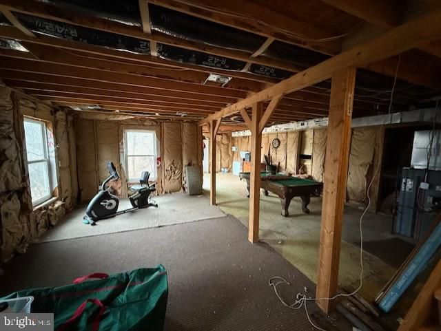 Billiard Table, Interior, Wooden Beams