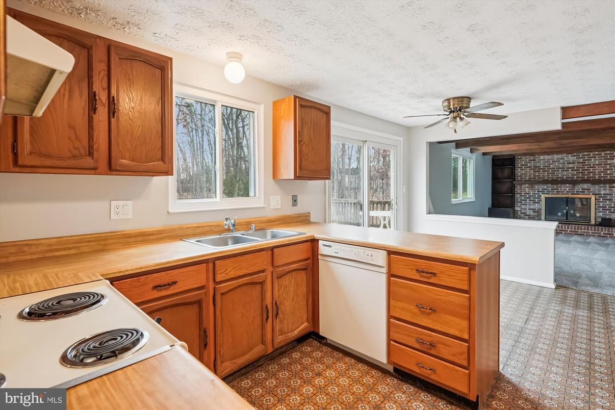 Fireplace, Interior, Kitchen, Stone Walls