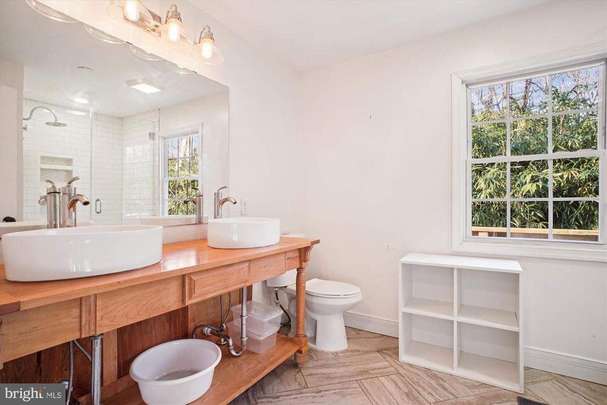 Bathroom, Dual Sink Vanities, Interior, Wood Texture Flooring