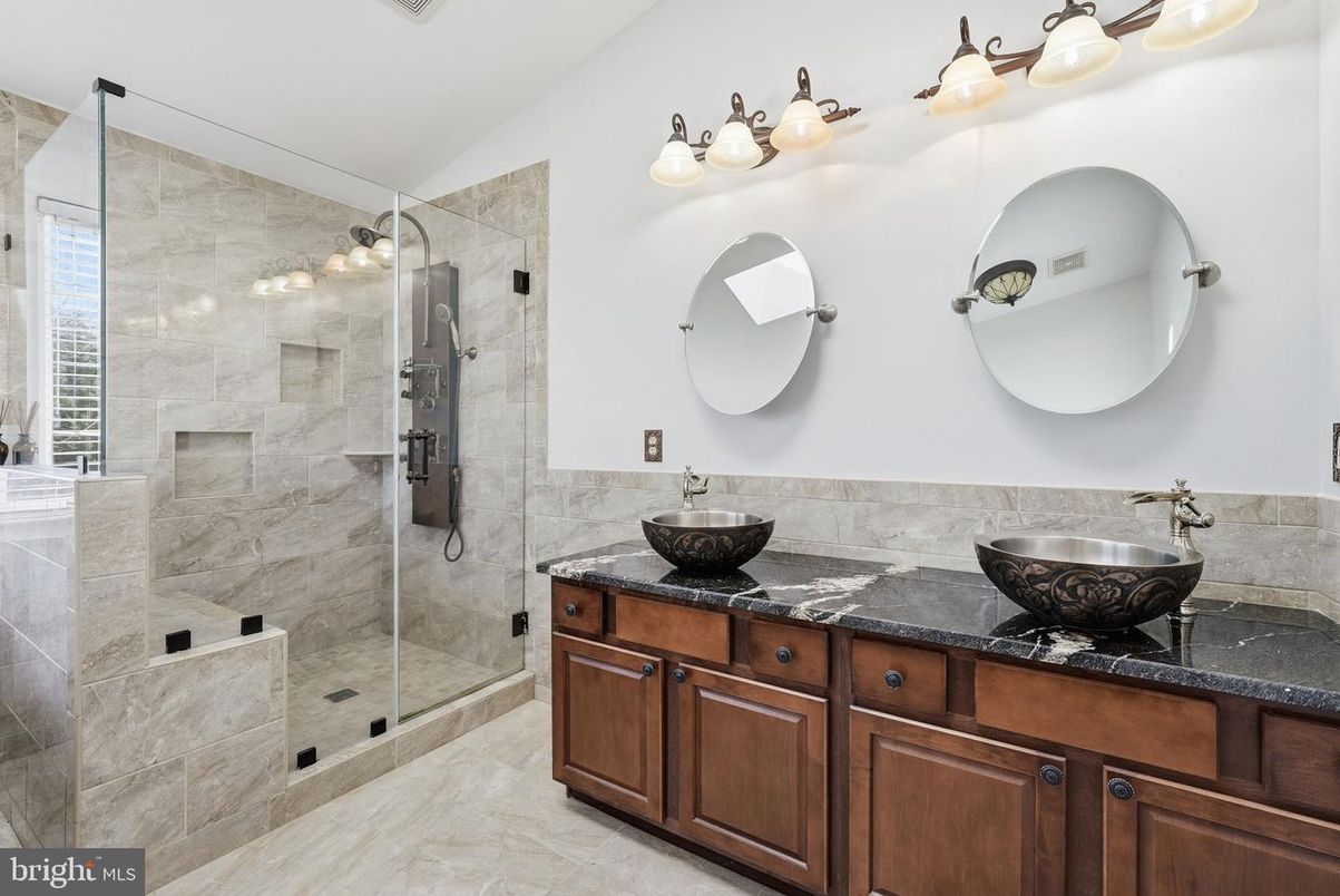 Bathroom, Dual Sink Vanities, Glass Shower, Interior