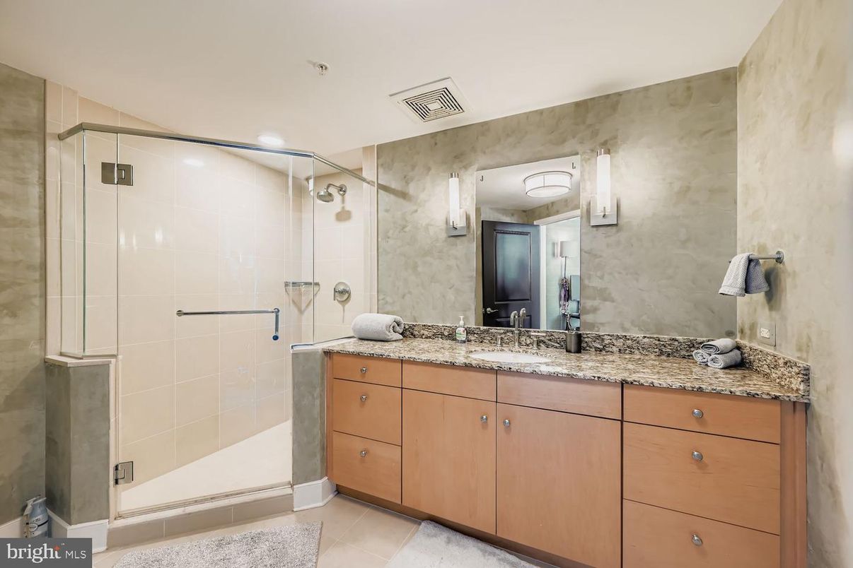 Bathroom, Dual Sink Vanities, Glass Shower, Interior