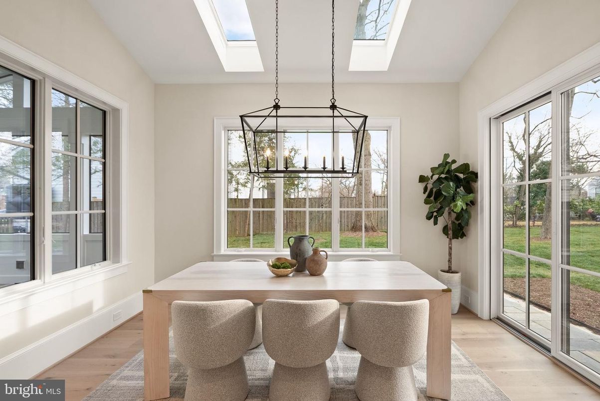 Dining room, Glass Ceilings, Interior, Pendant Lights, Sun Room, Wood Texture Flooring