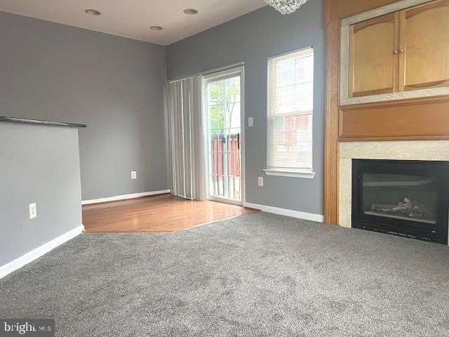 Empty room, Fireplace, Interior, Recessed Lighting, Wood Texture Flooring