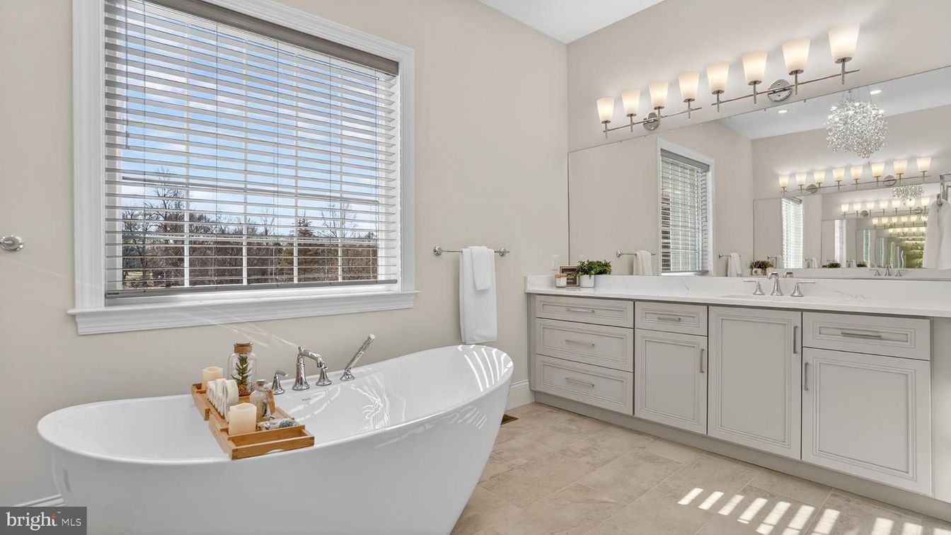 Bathroom, Chandelier, Dual Sink Vanities, Free Standing Baths, Interior