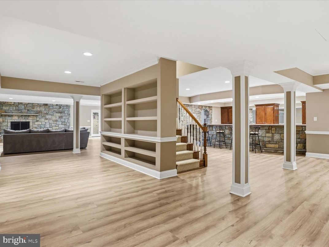 Fireplace, Interior, Recessed Lighting, Wood Texture Flooring