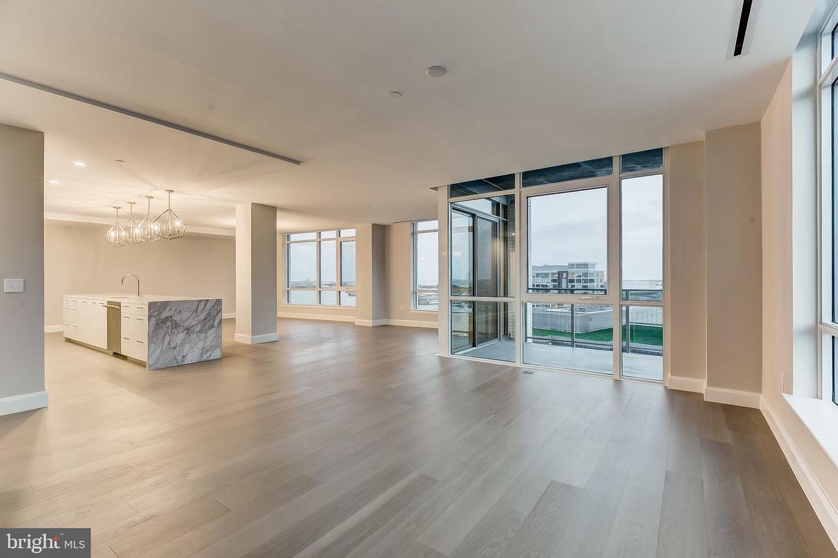 Interior, Kitchen, Pendant Lights, Recessed Lighting, Water, Wood Texture Flooring