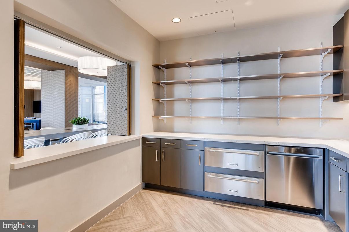Interior, Recessed Lighting, Stainless Steel Appliances, Wood Texture Flooring