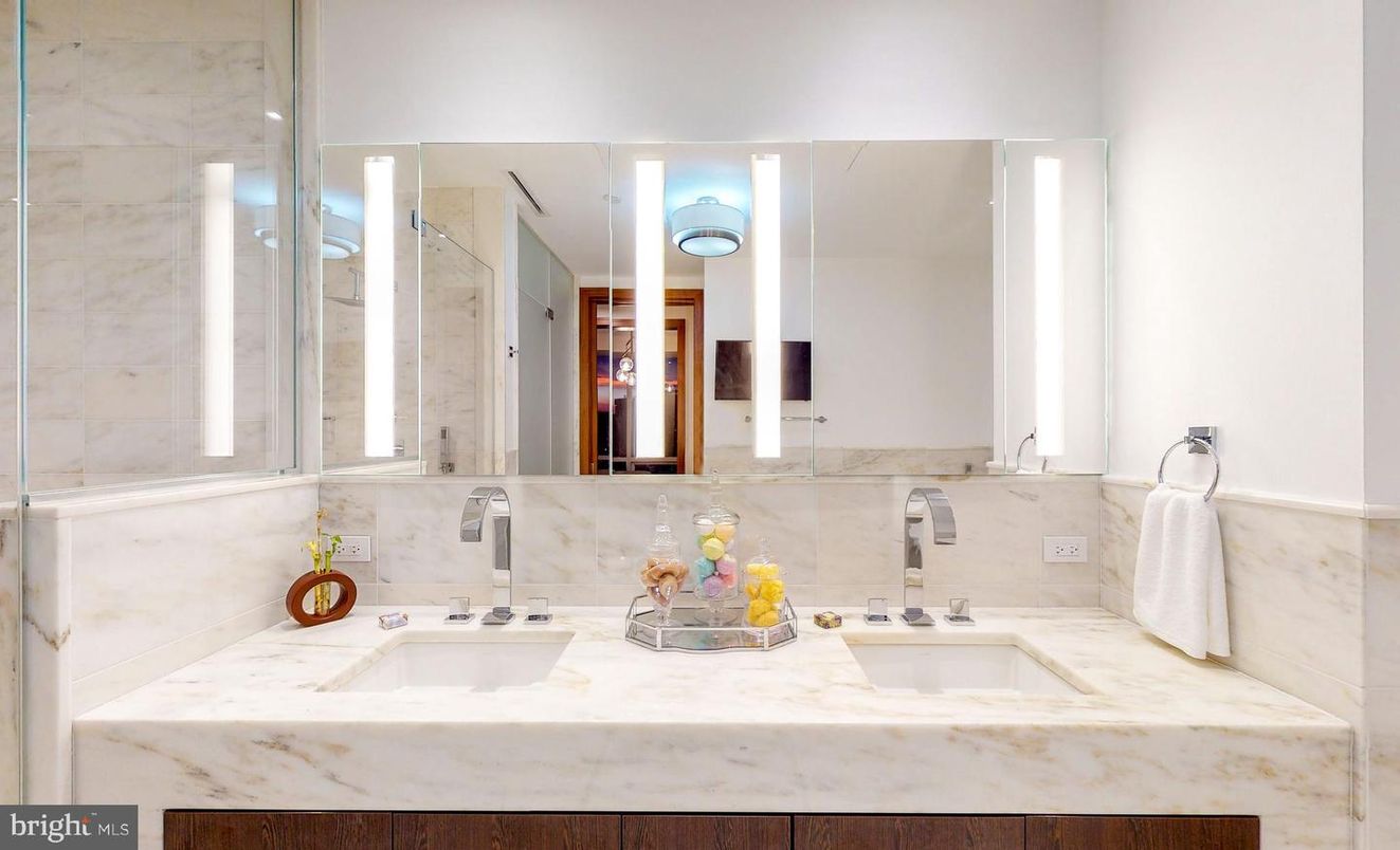 Bathroom, Dual Sink Vanities, Interior, Marble Walls