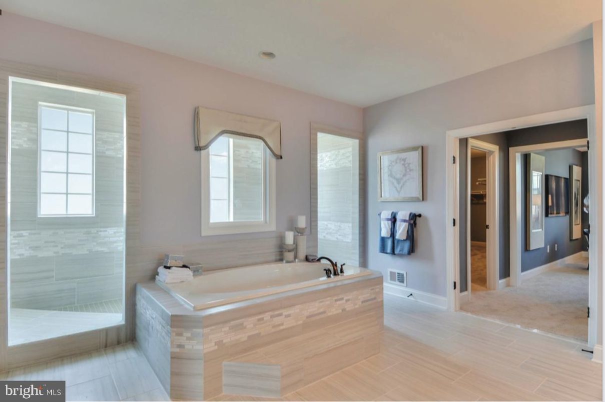 Bathroom, Glass Shower, Interior, Recessed Lighting, Wood Texture Flooring