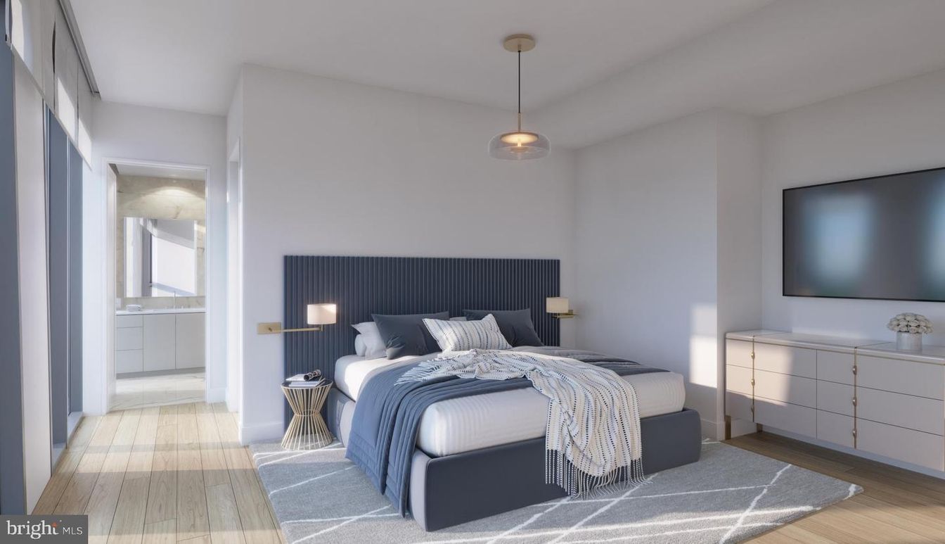 Bedroom, Interior, Pendant Lights, Wood Texture Flooring