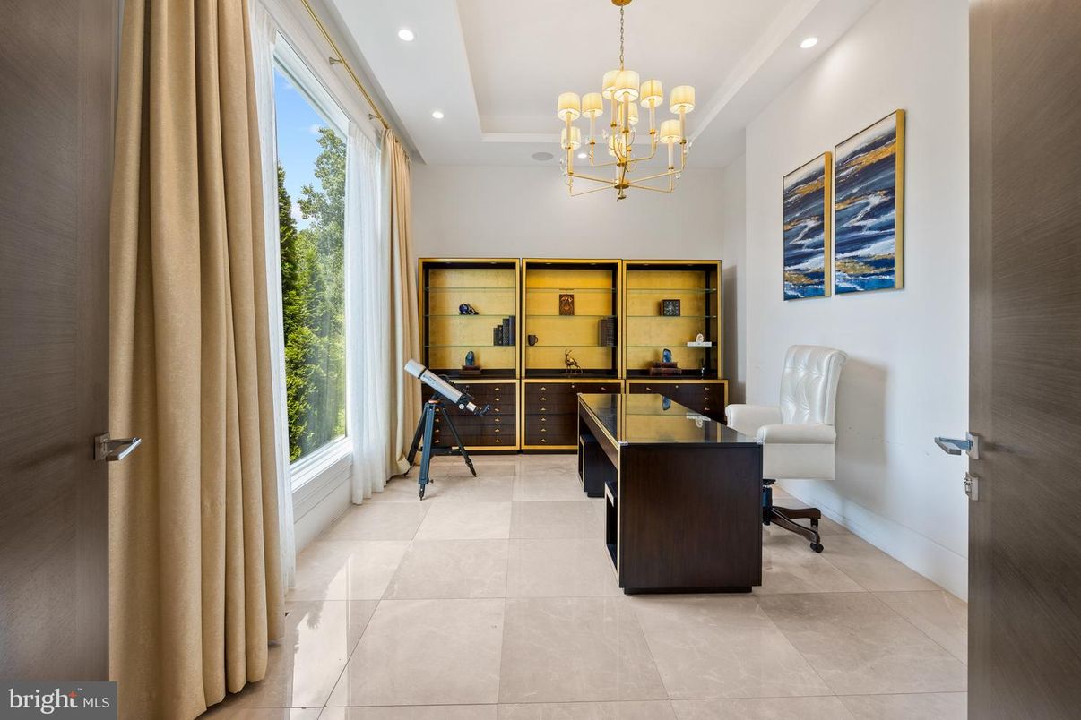 Chandelier, Home Office, Interior, Pendant Lights, Recessed Lighting