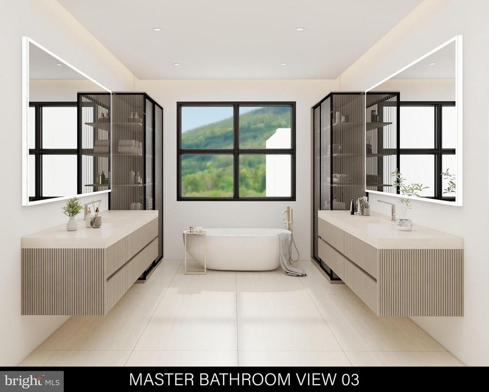 Bathroom, Dual Sink Vanities, Free Standing Baths, Interior, Recessed Lighting