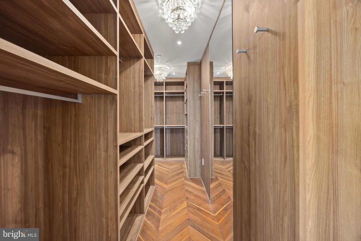 Chandelier, Interior, Recessed Lighting, Walk-in Closets, Wood Texture Flooring