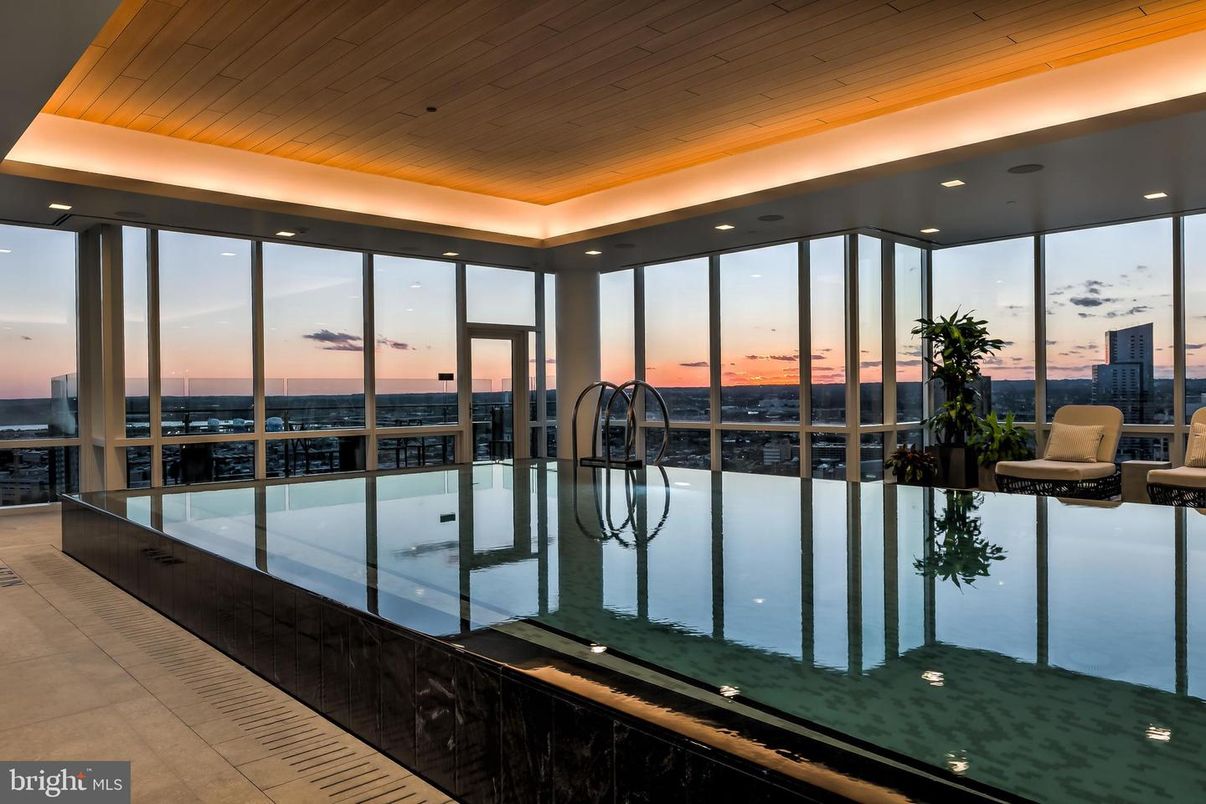 Interior, Pool, Recessed Lighting, Water, Wooden Ceilings